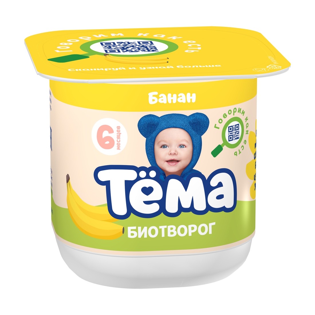 

Творог мягкий детский Тема с бананом с 6 месяцев 4,2% 100 г