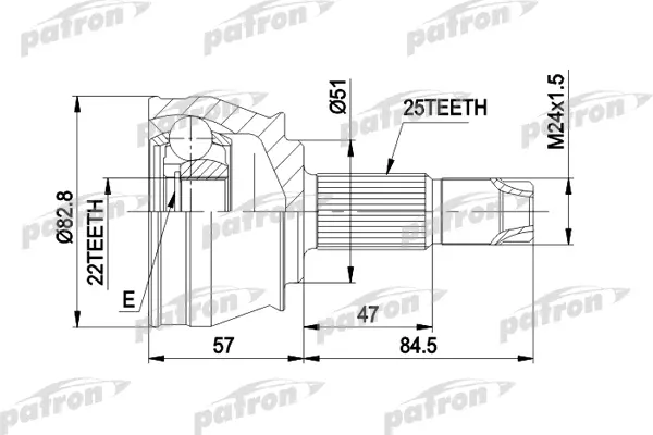

Шрус Наружн К-Кт 25X51X22 Fiat: Marea 99-, Multipla 99-, Lancia: Lybra 99-, Lybra Sw 99-