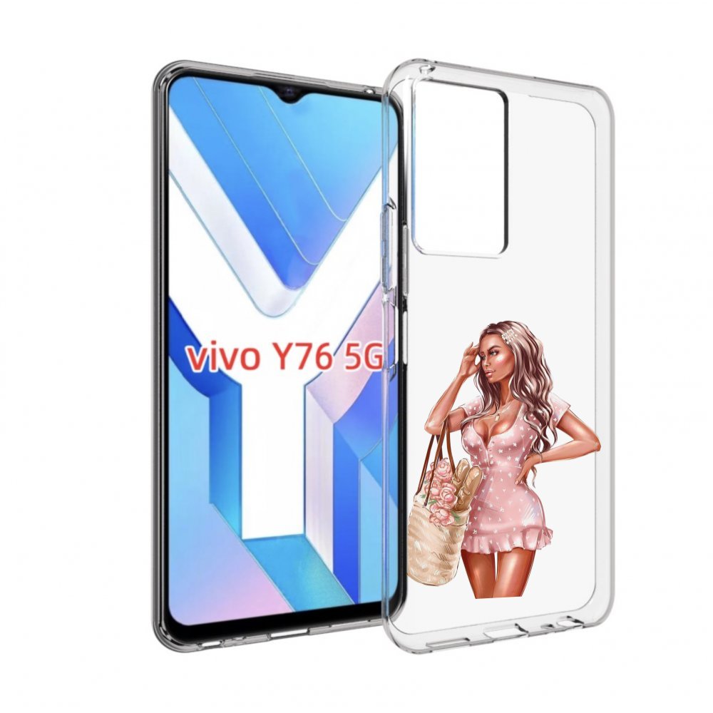 

Чехол MyPads Девушка-в-мини-платье женский для Vivo Y76 5G, Прозрачный, Tocco