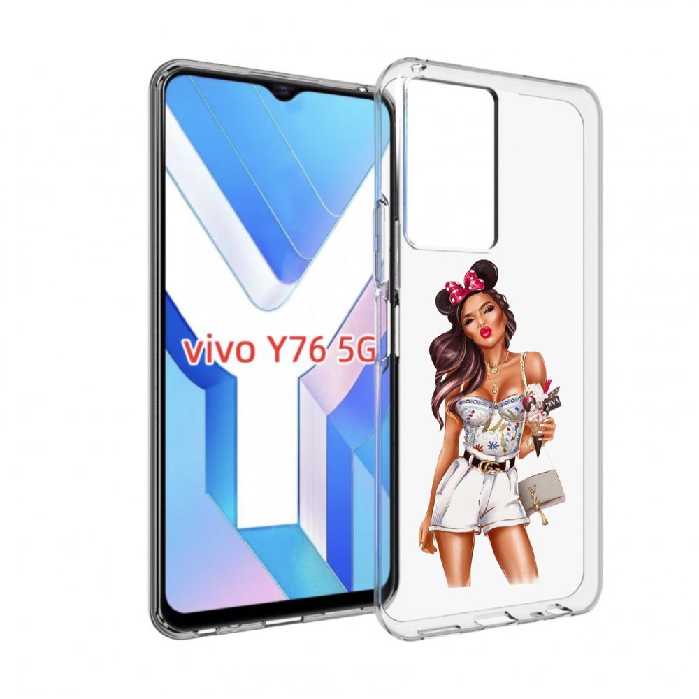 

Чехол MyPads Девушка-микки для Vivo Y76 5G, Прозрачный, Tocco