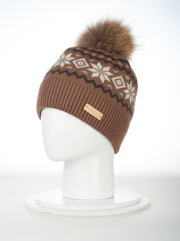 

Шапка бини женская Noryalli 40910/2F какао, Коричневый, 40910/2F