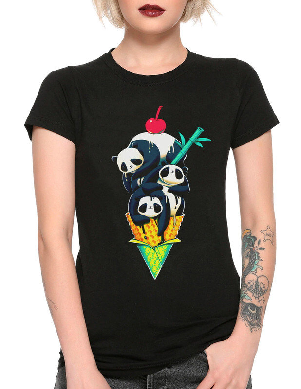 

Футболка женская Dream Shirts Мороженое из Панд черная XL, Мороженое из Панд