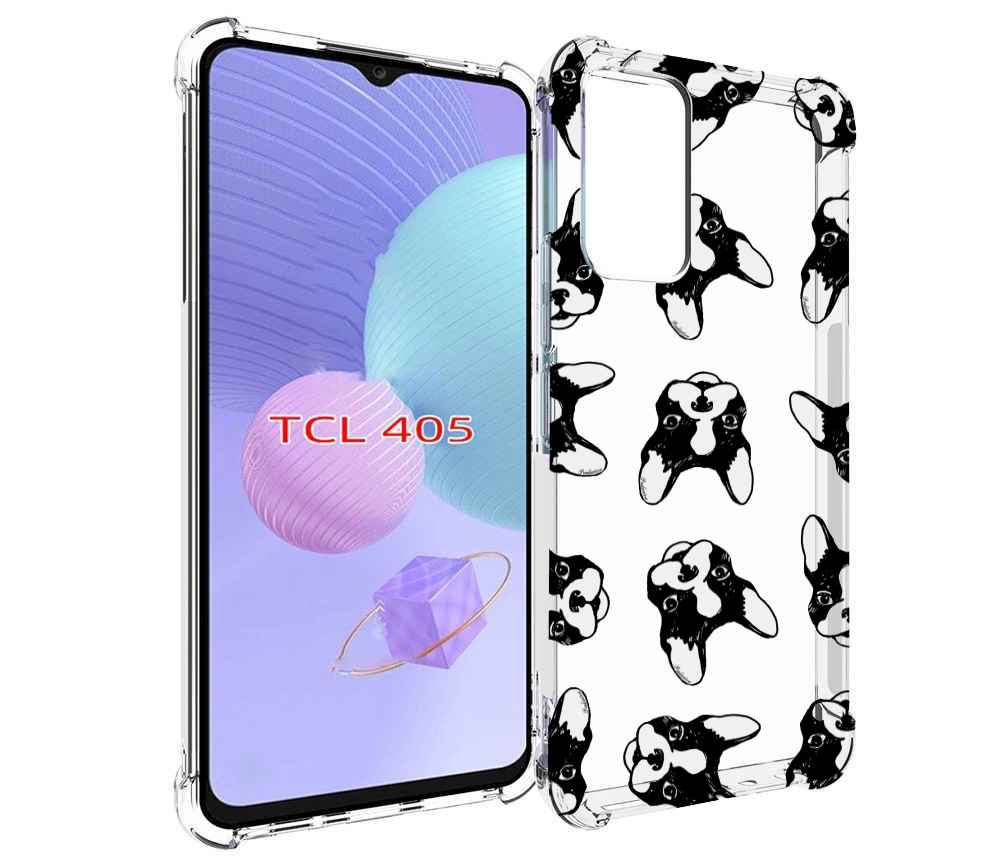 

Чехол MyPads черно белые собачки для TCL 405, Tocco