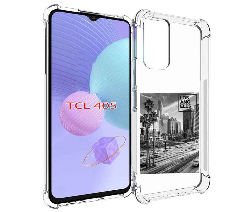

Чехол MyPads черно белый лос анджелес для TCL 405, Tocco