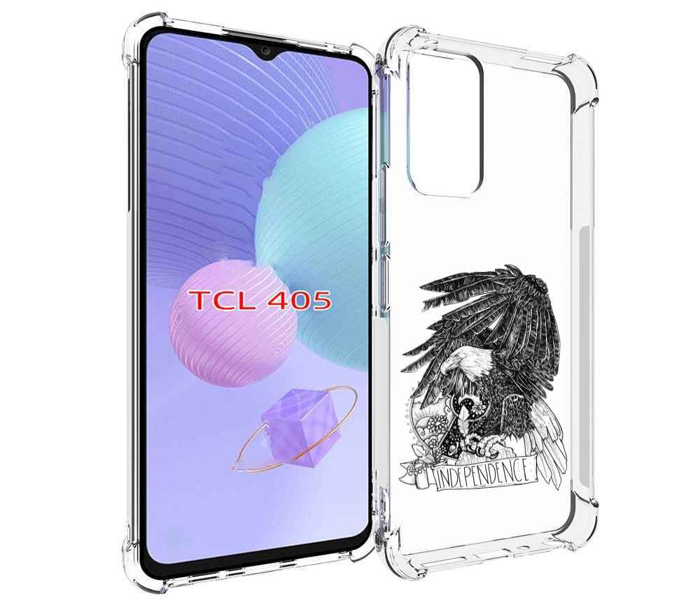

Чехол MyPads черно белый сокол для TCL 405, Tocco