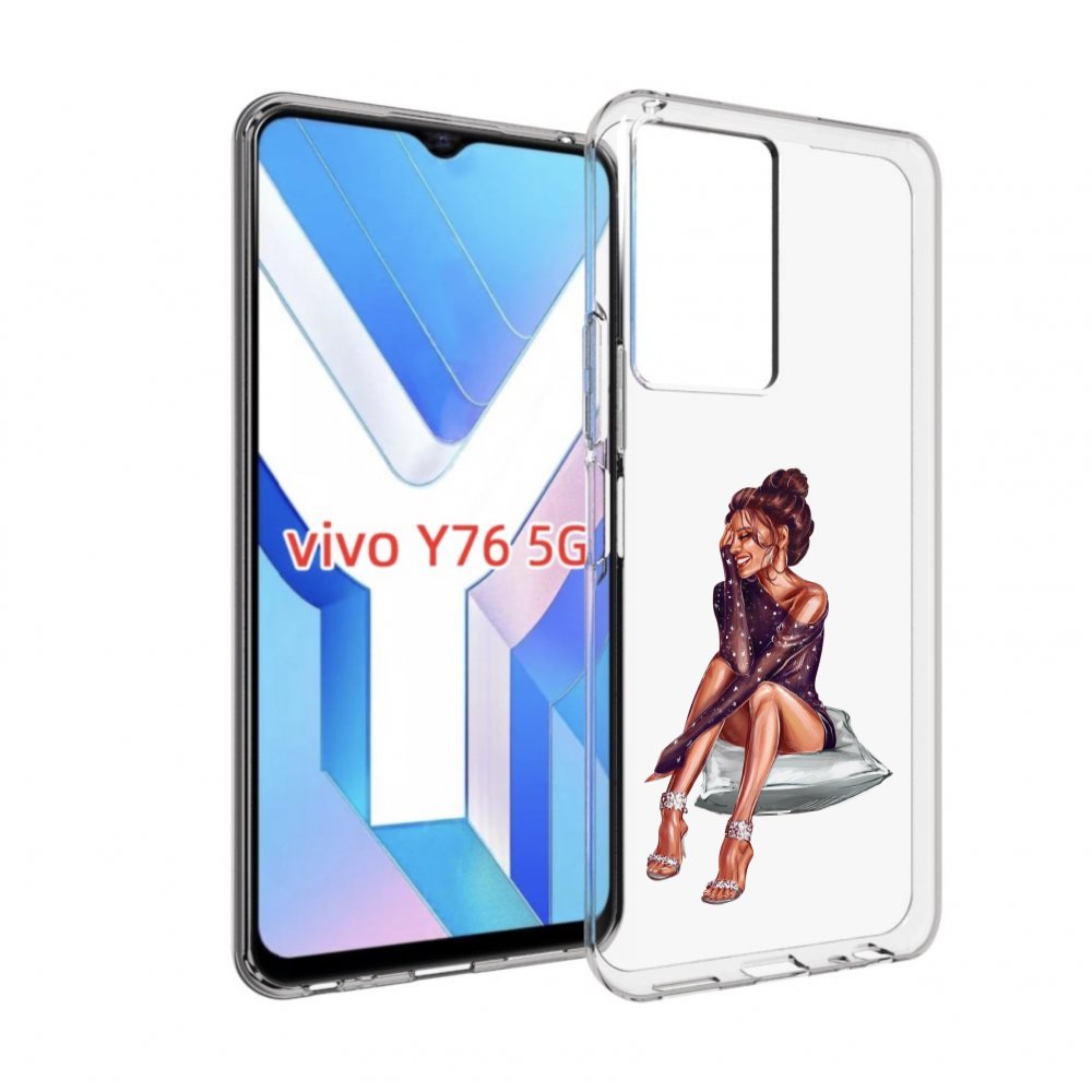 

Чехол MyPads Девушка-на-подушке женский для Vivo Y76 5G, Прозрачный, Tocco