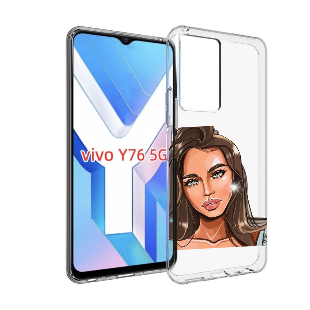 

Чехол MyPads Девушка-с-зелеными-глазами для Vivo Y76 5G, Прозрачный, Tocco