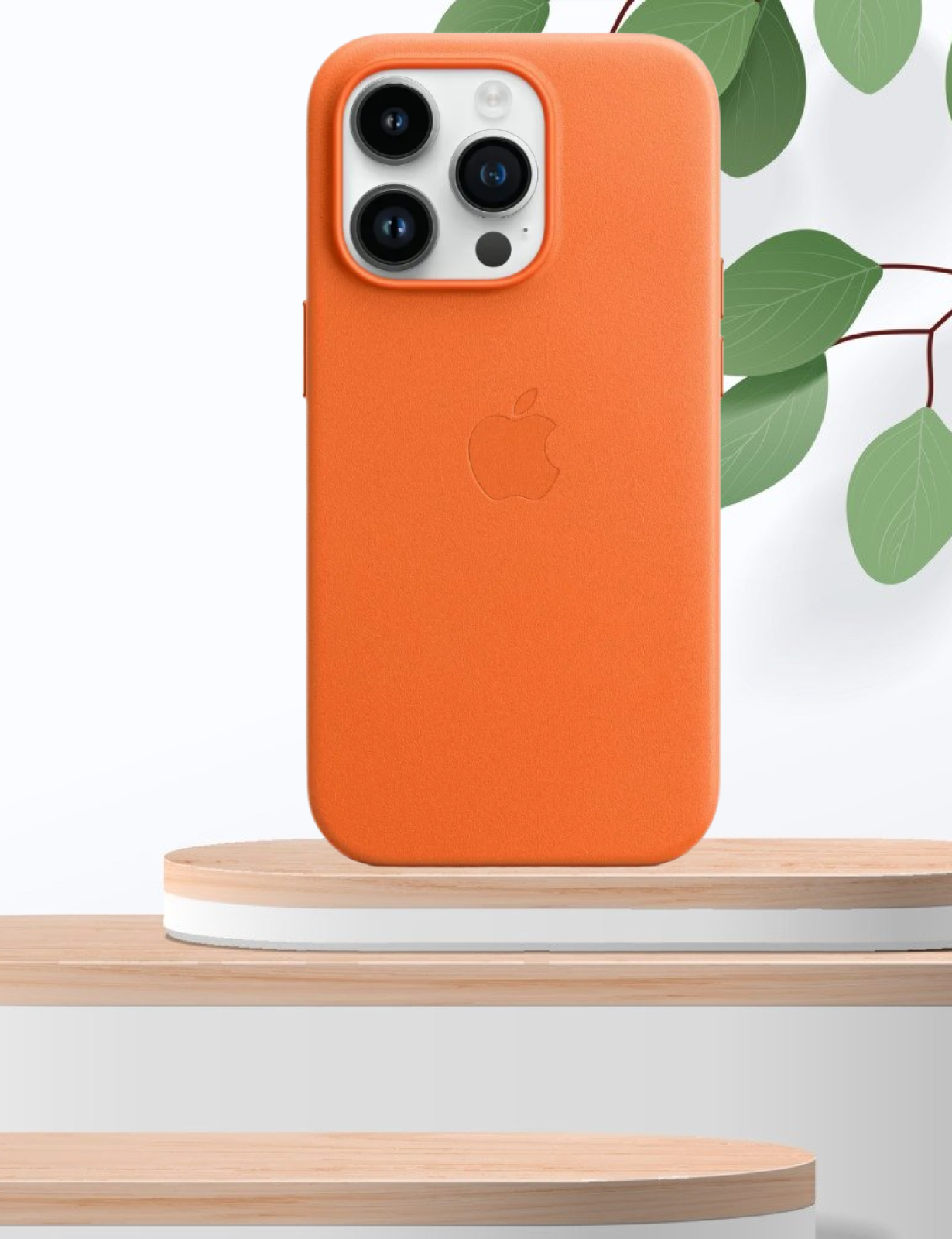 

Кожанный чехол Leather Case MagSafe Apple iPhone 14 PRO MAX ORANGE/ оранжевый, Apple iPhone 14 PRO MAX