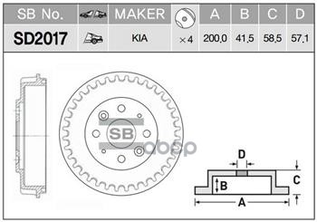 

Барабан Торм. Kia Spectra 1.6 (Иж) 05-> Sangsin brake арт. SD2017