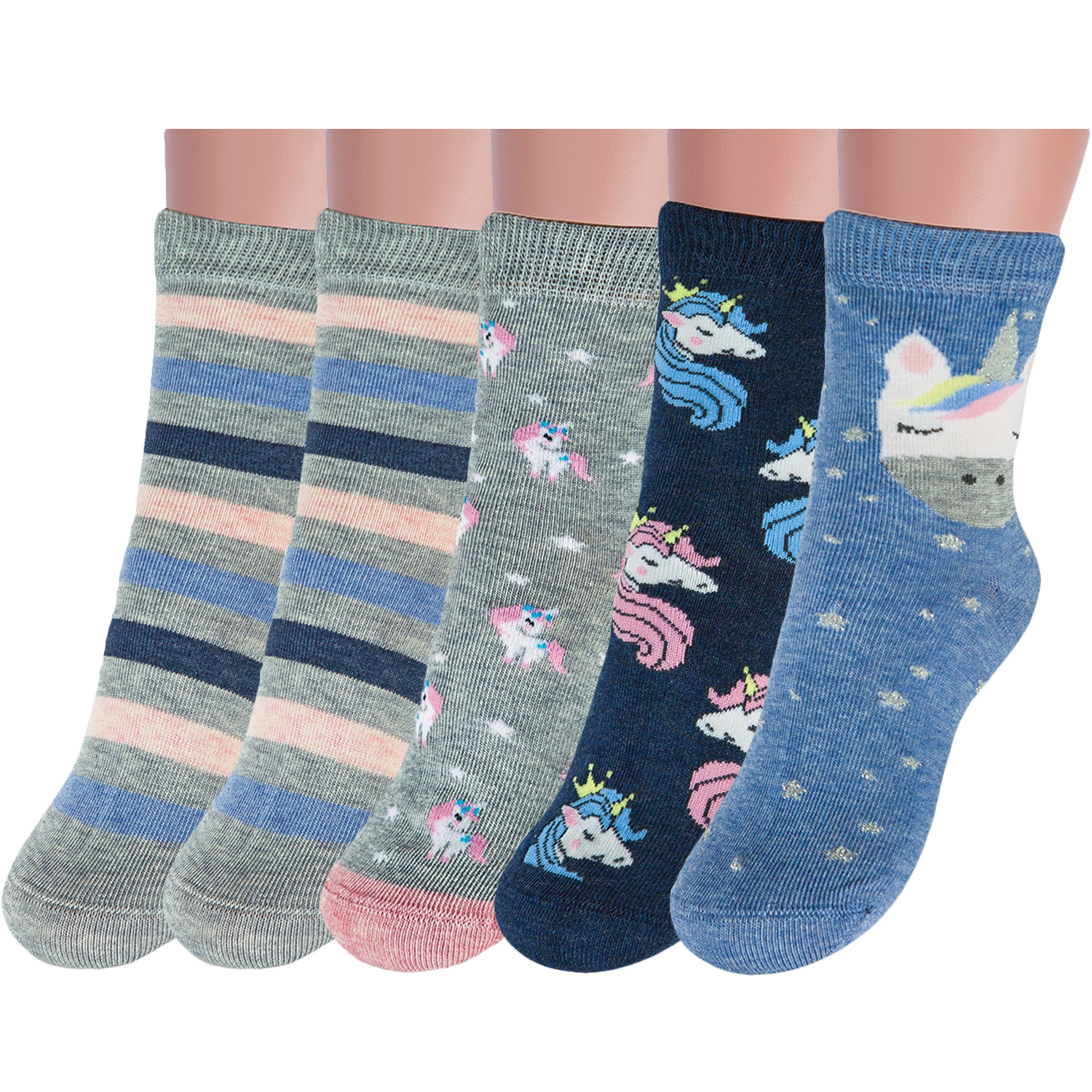 

Носки детские для девочек Rusocks 5-Д3-13160 цвет разноцветный размер 16-18, Серый;синий;розовый, 5-Д3-13160