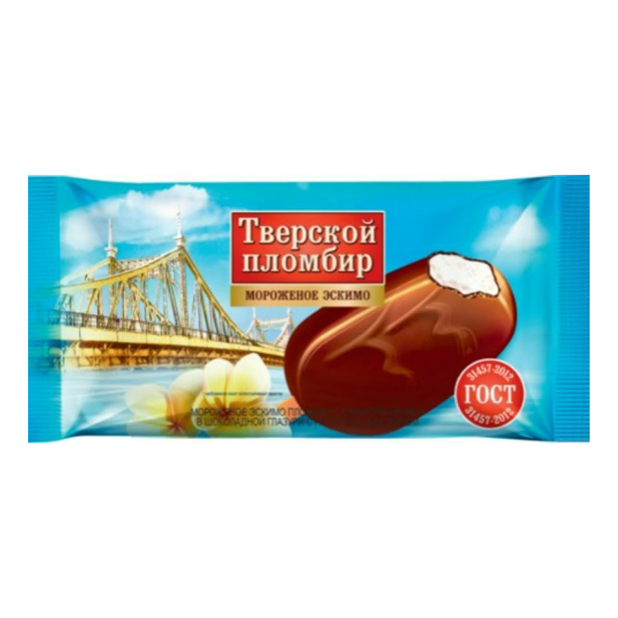 

Мороженое пломбир Тверской пломбир эскимо ванильное 70 г