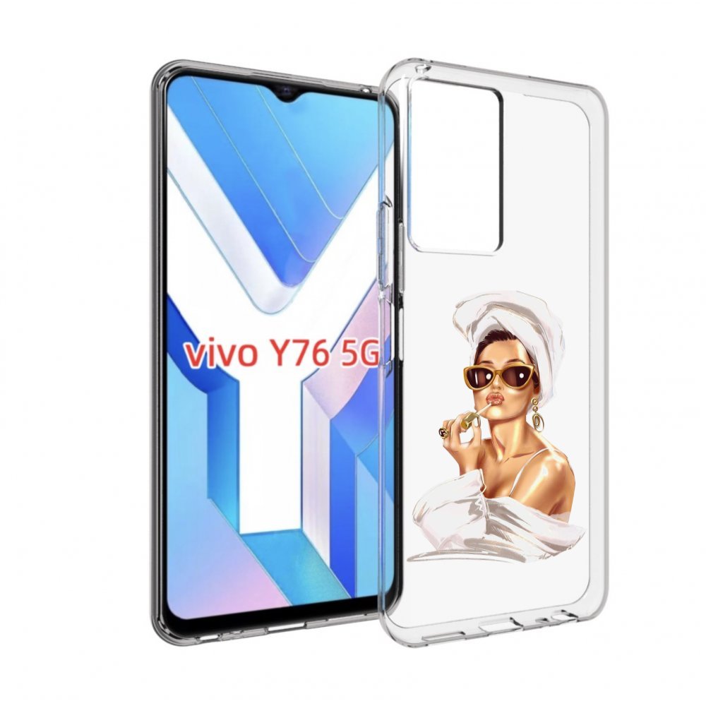 

Чехол MyPads Девушка-утром женский для Vivo Y76 5G, Прозрачный, Tocco