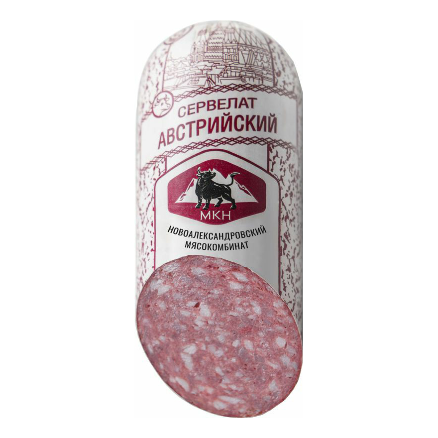 

Колбаса полукопченая Новоалександровский мясокомбинат Сервелат Австрийский 300 г