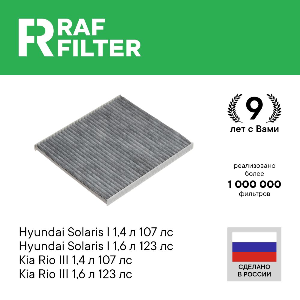

Фильтр салона RAF Filter RSTC001HYX Hyundai Solaris 1, Kia Rio 3
