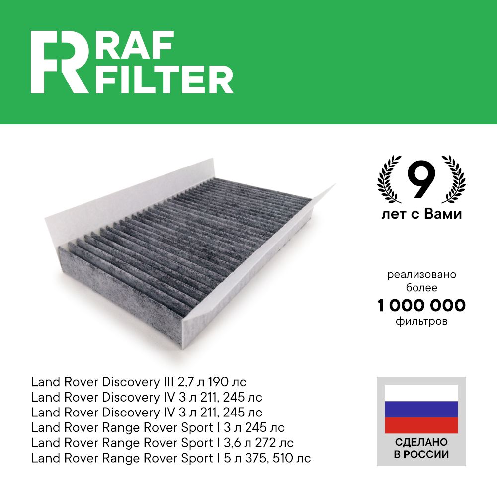 

Фильтр салона RAF Filter RSTC001LRY Land Rover Discovery 3 и 4, Range Rover Sport 1