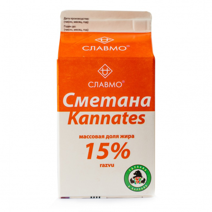 

Сметана Славмо 15% 500 г
