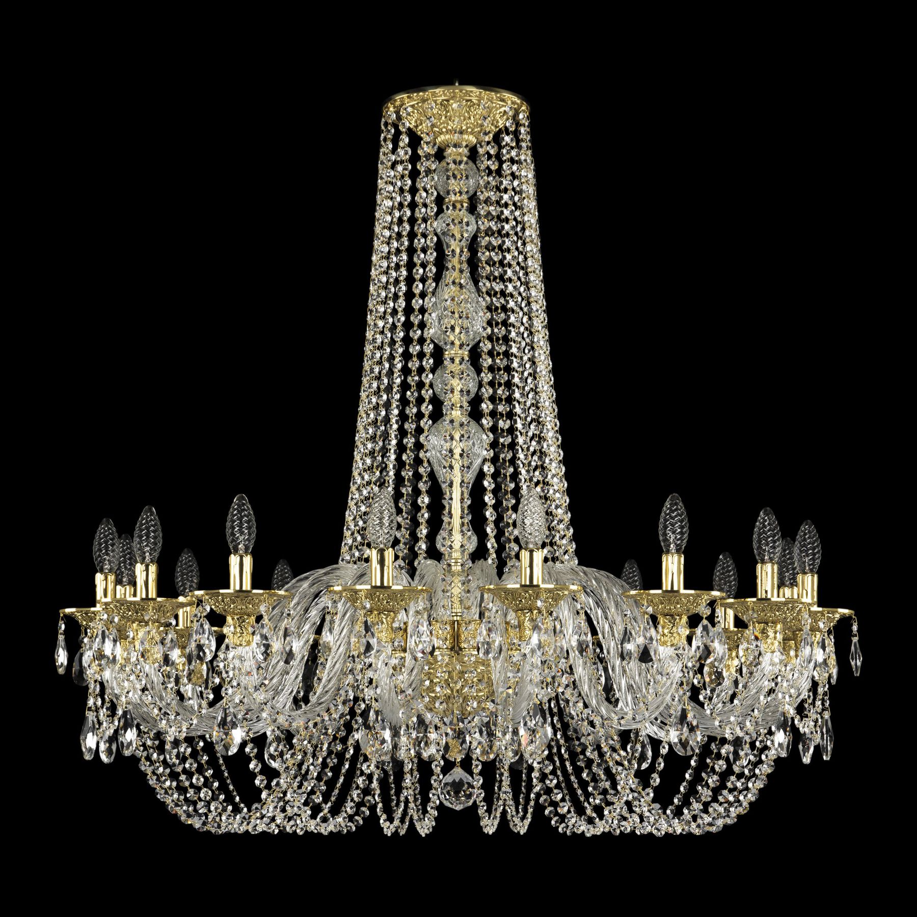 фото Хрустальная люстра 16102/12/360/h-96 g bohemia ivele crystal