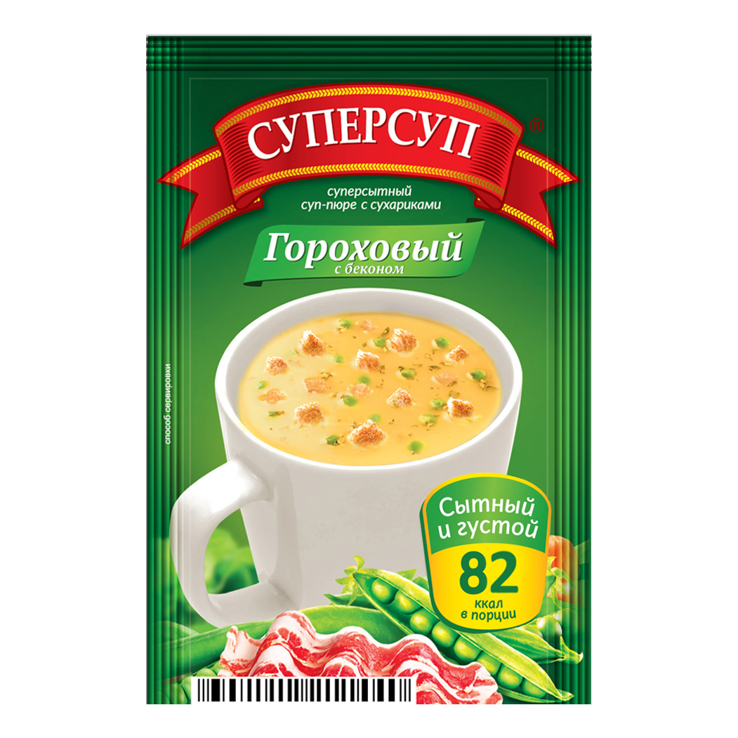 

Суп-пюре Суперсуп Гороховый с беконом и сухариками 23 г