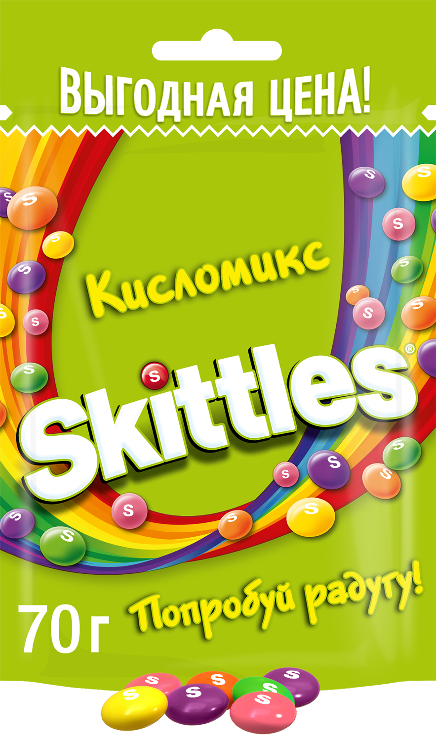 фото Драже skittles кисломикс в разноцветной глазури 70 г