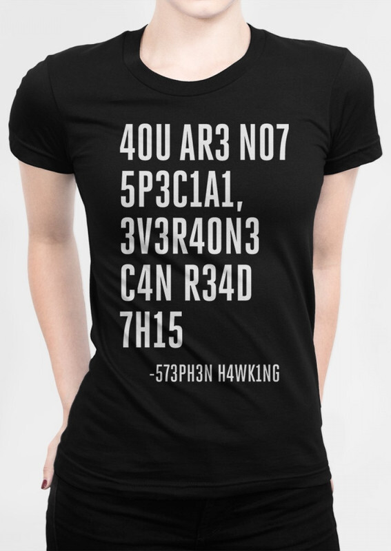 

Футболка женская Dream Shirts Фраза Стивена Хокинга черная XL, Черный, Фраза Стивена Хокинга