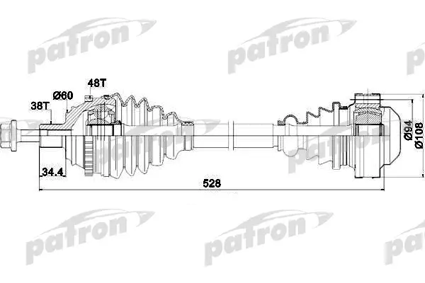 

Приводной вал PATRON PDS0028