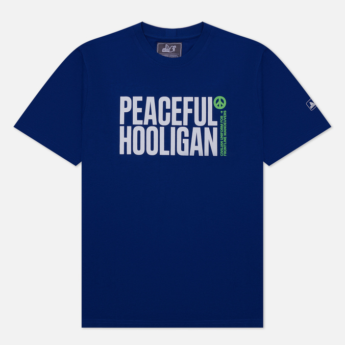 

Футболка мужская Peaceful Hooligan PHS22TEEPRT03-QTZ синяя M, PHS22TEEPRT03-QTZ
