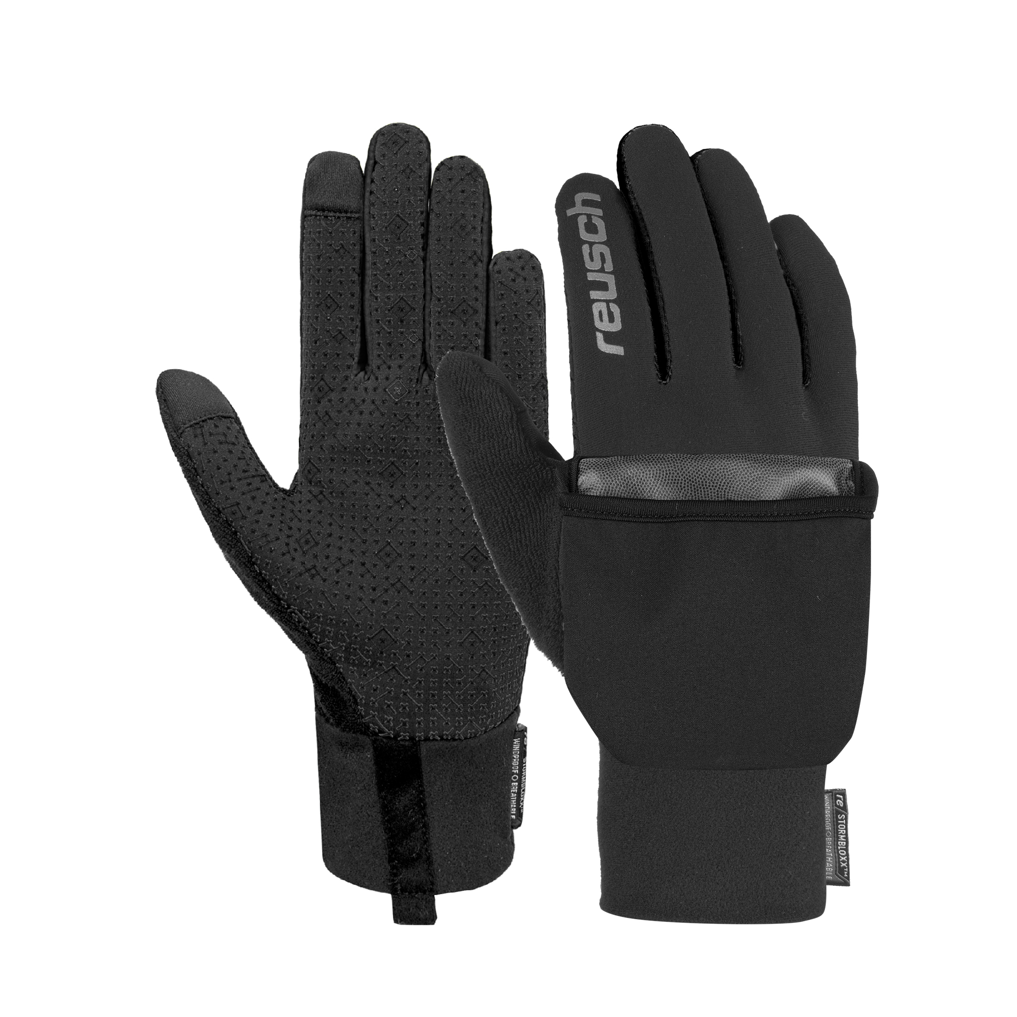 фото Перчатки беговые reusch 2020-21 terro stormbloxx™ black/silver (inch (дюйм):8)