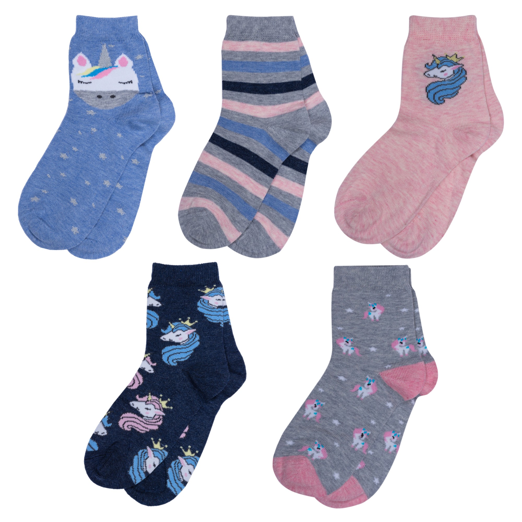 

Носки детские для девочек Rusocks 5-Д3-13160 цвет разноцветный размер 14-16, Розовый;серый;синий, 5-Д3-13160