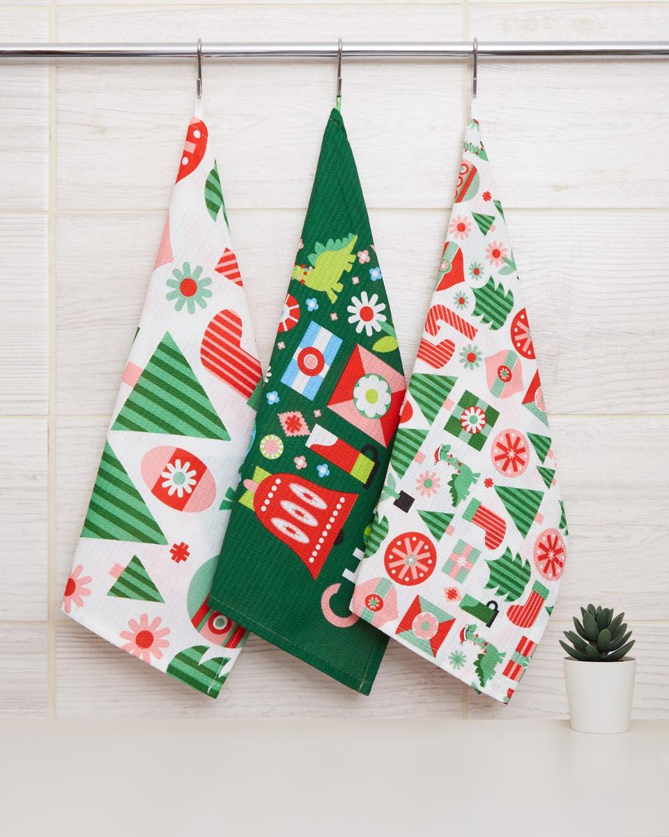 

Набор вафельных полотенец Всё себе Разноцветные стёклышки 3 шт, Зеленый, 6653 8245