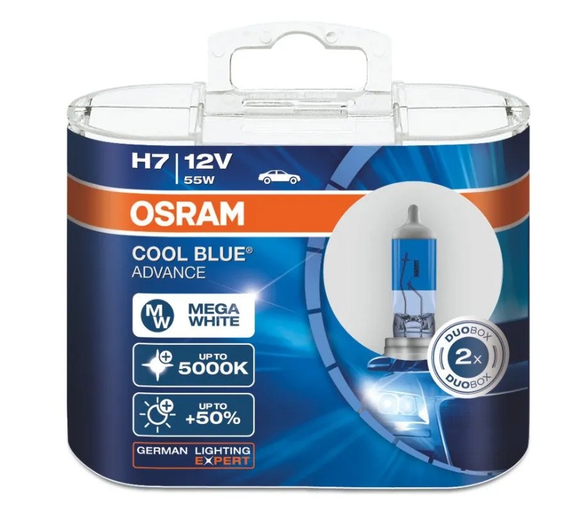 фото Лампа автомобильная osram 62210cba h7 12v +50% cool blue 5000k