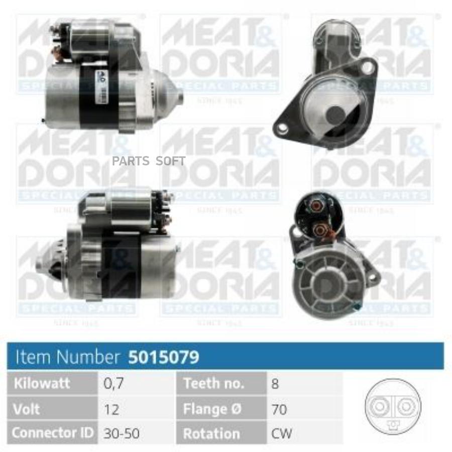 

Стартер 12V 0 7Кw Nissаn Мiсrа Ii Nоtе (Е11) MEAT & DORIA 5015079