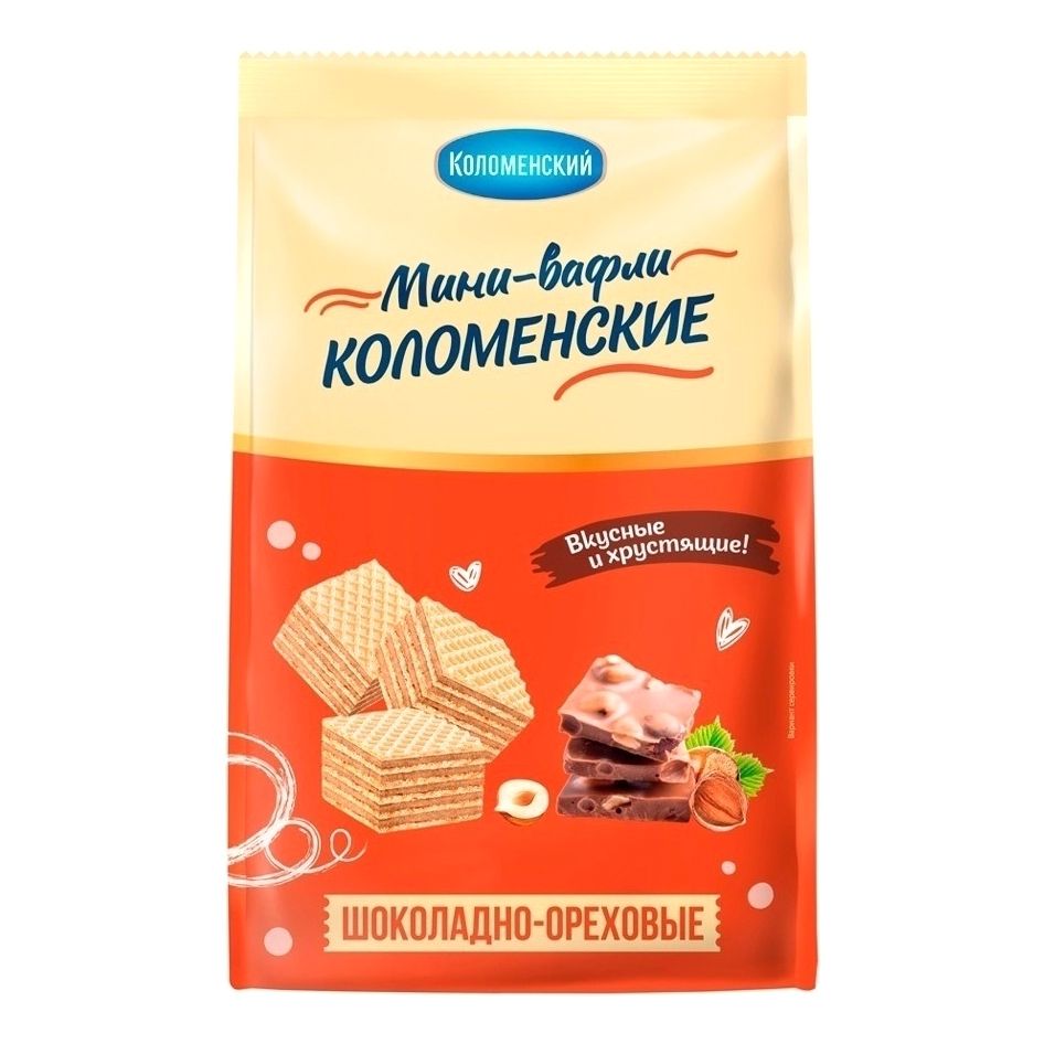Мини-вафли Коломенский шоколадно-ореховые 200 г