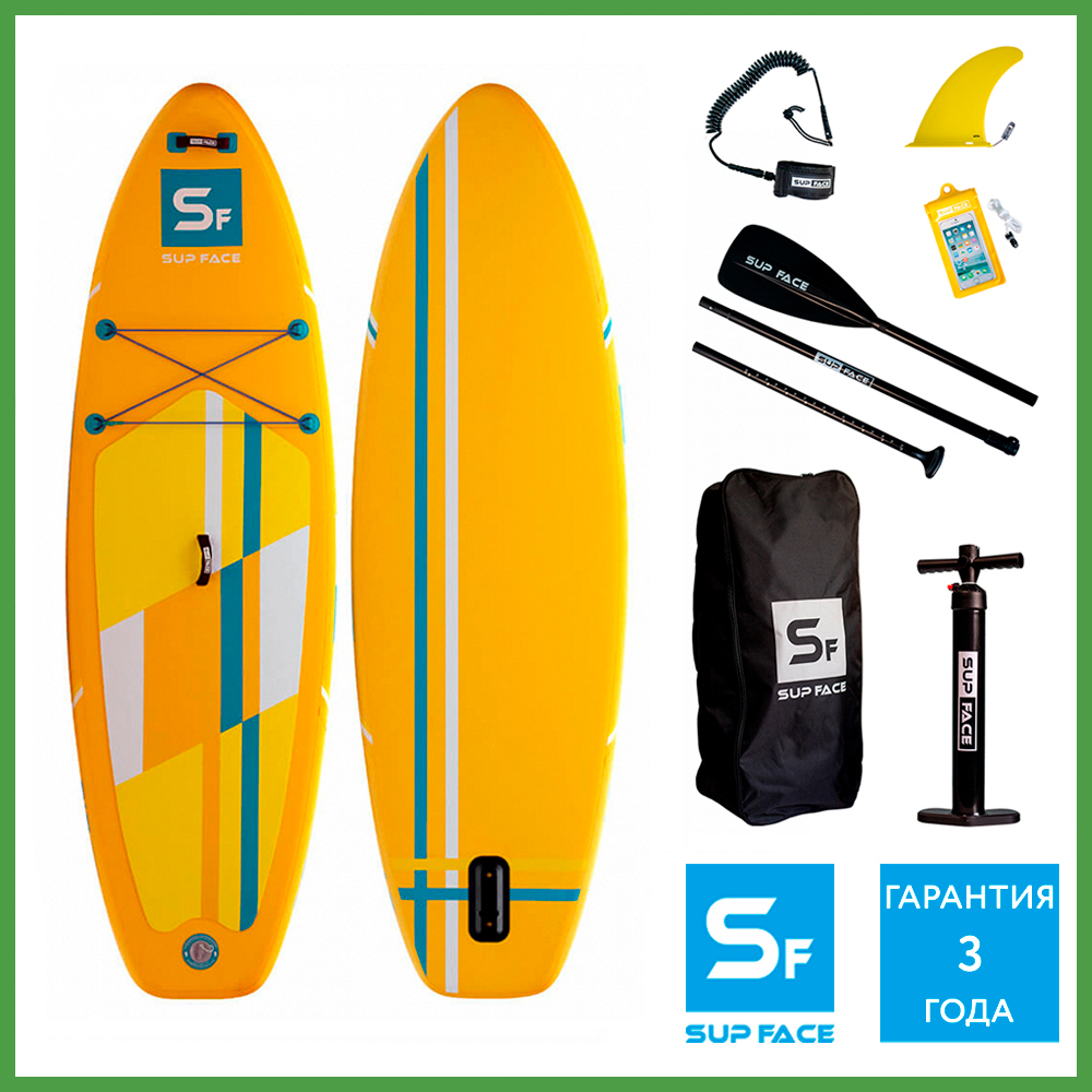 Сапборд надувной SUP face Basic 8.7, 265x76x13 см, насос, весло, рюкзак, лиш, плавник