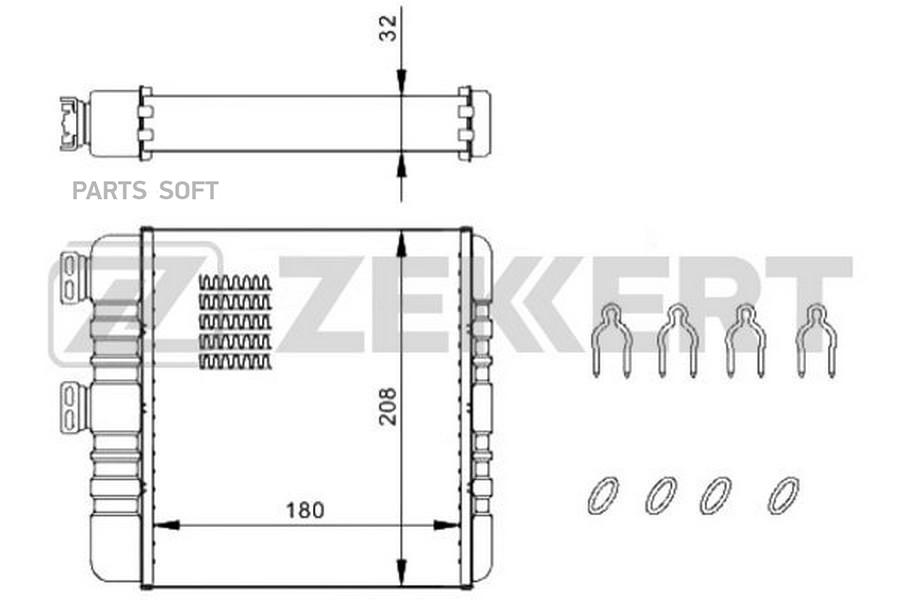 ZEKKERT Радиатор отопителя ZEKKERT mk5087