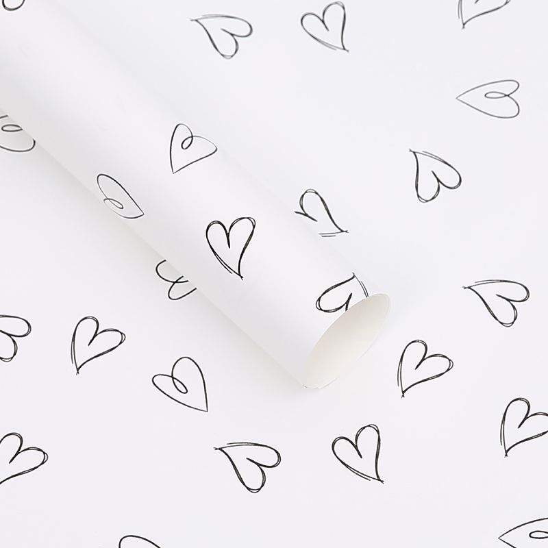 Упаковочная матовая плёнка Дон Баллон 88001827 Нежные сердца, белый, 2 ст, 1 шт 0,6х10