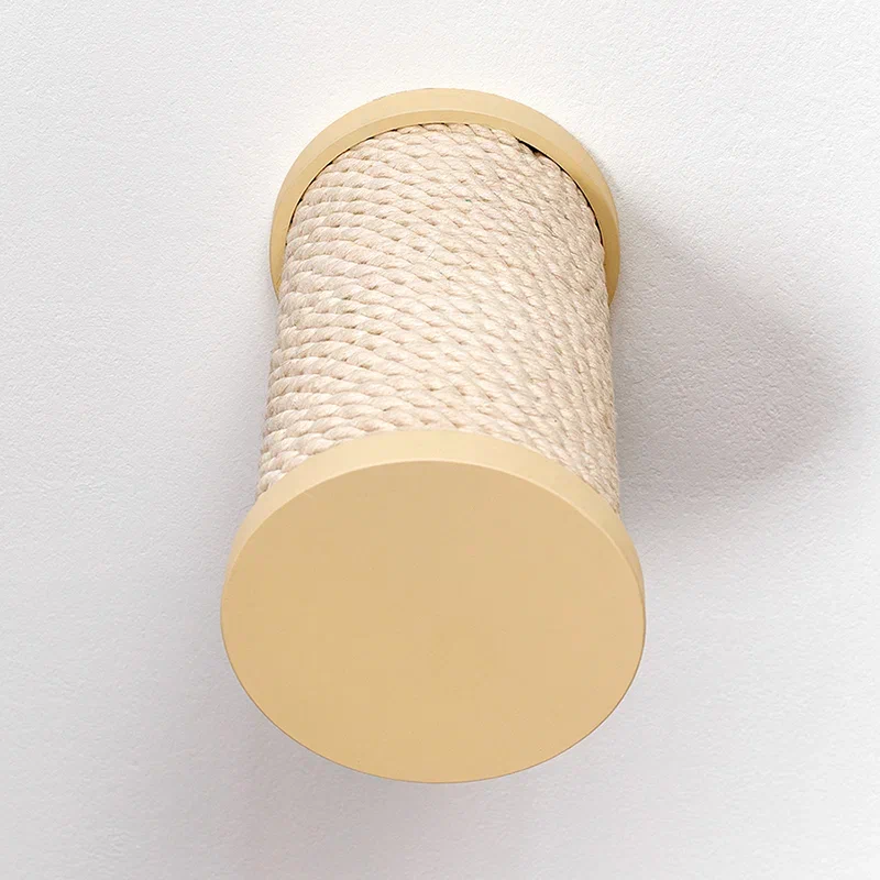 Когтеточка для кошек Котомото Столбик, настенная, бежевая, фанера, канат, 1 шт, 20 см