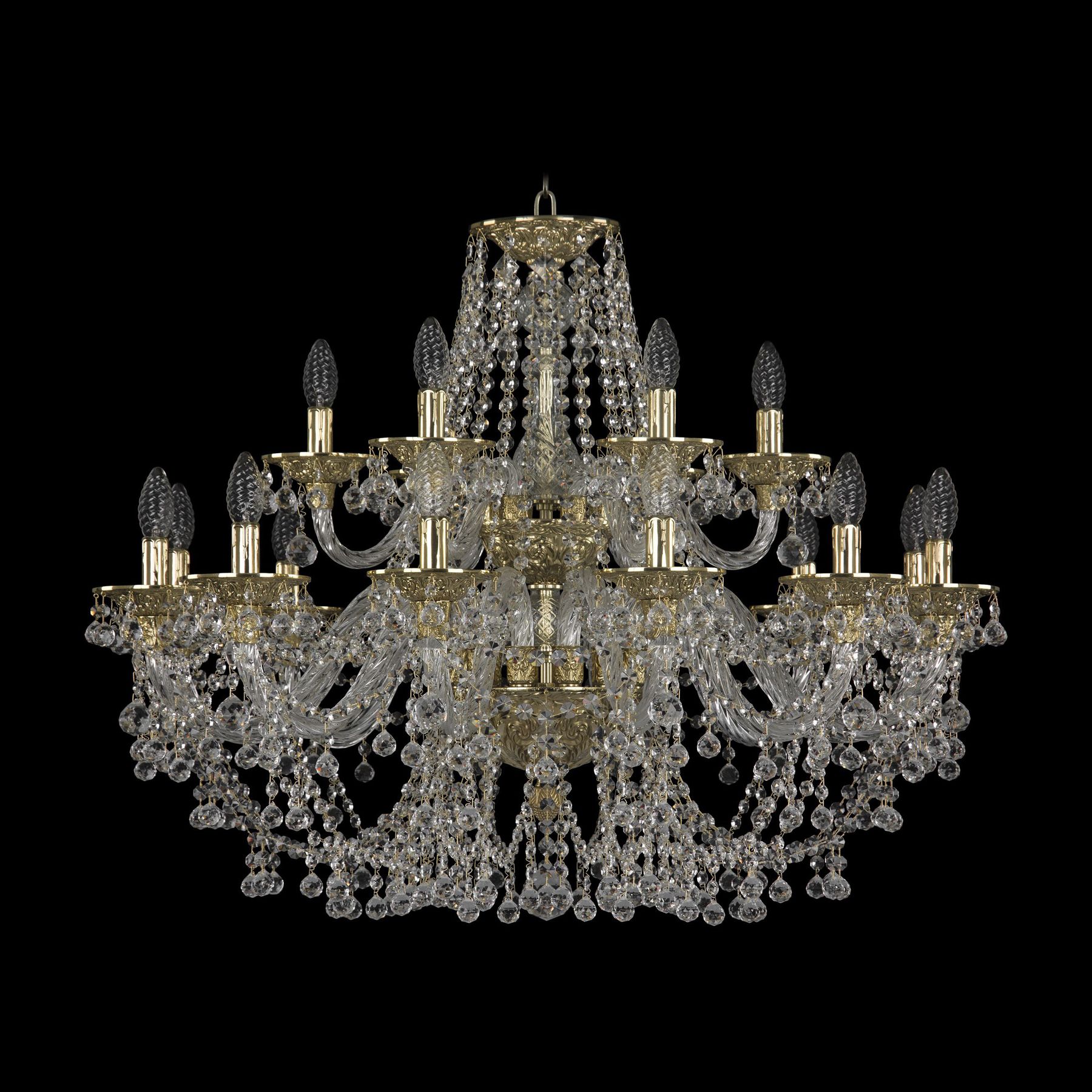 фото Хрустальная люстра 16109/12+6/300/2d g bohemia ivele crystal