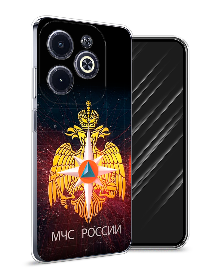 

Чехол Awog на Infinix Hot 40i "МЧС России", Черный;желтый;красный, 3105450-1