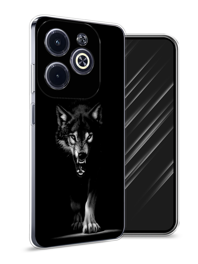 

Чехол Awog на Infinix Hot 40i "Волк выходит из ночи", Серый;черный;белый, 3105450-1
