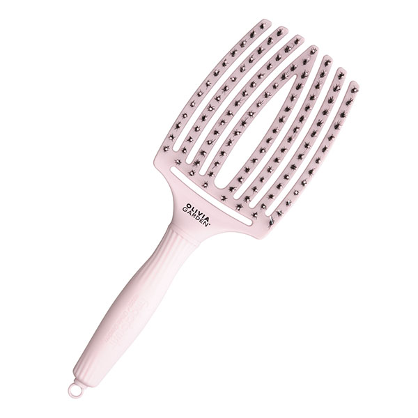 Щетка для волос Olivia Garden Fingerbrush Care Iconic Boar&Nylon Pastel Pink L щетка для волос ceramic ion nano thermic flex boar