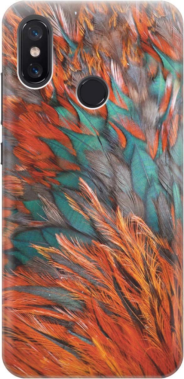 

Силиконовый чехол на Xiaomi Mi 8 "Разноцветные перья", Желтый;зеленый, 1213