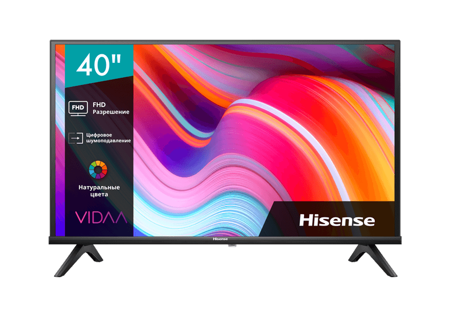 

Телевизор HISENSE 40A4K, 40"(102 см), FHD, Черный, 40A4K