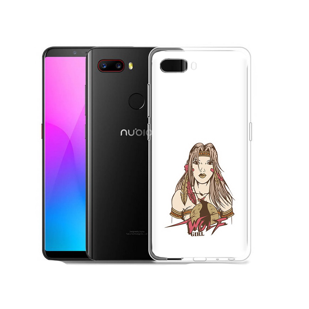 

Чехол MyPads Tocco для ZTE Nubia Z18 девушка волк (PT115657.463.306), Прозрачный, Tocco