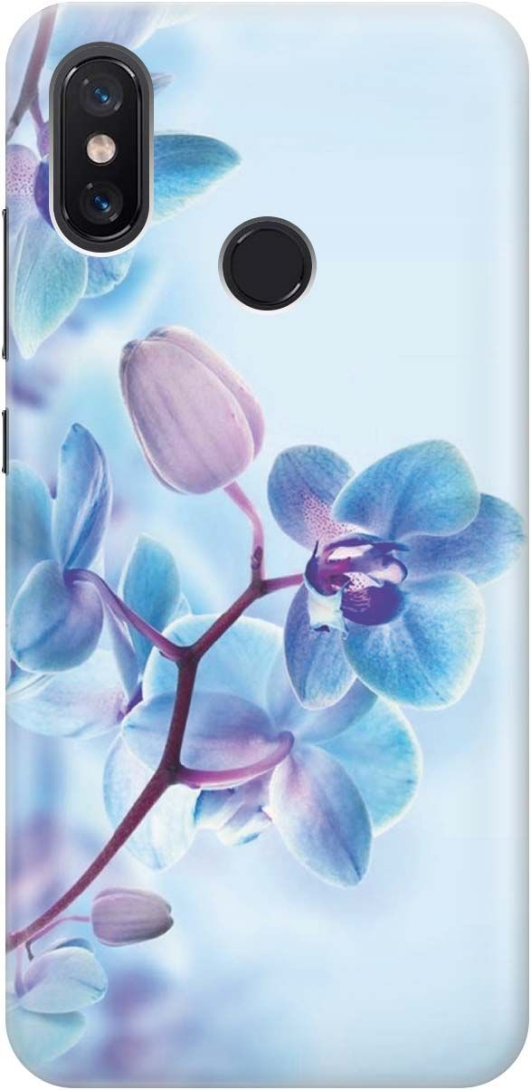 

Силиконовый чехол на Xiaomi Mi 8 "Синий цветок на синем", Голубой;синий, 1213