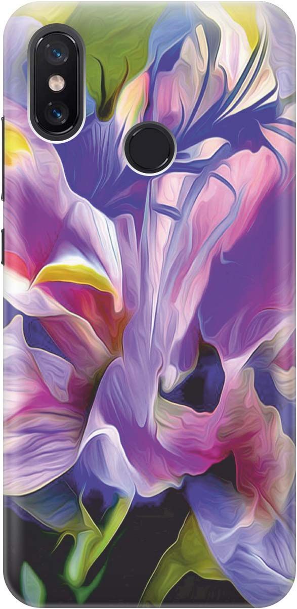 

Силиконовый чехол на Xiaomi Mi 8 "Цветочная абстракция", Зеленый;синий, 1213