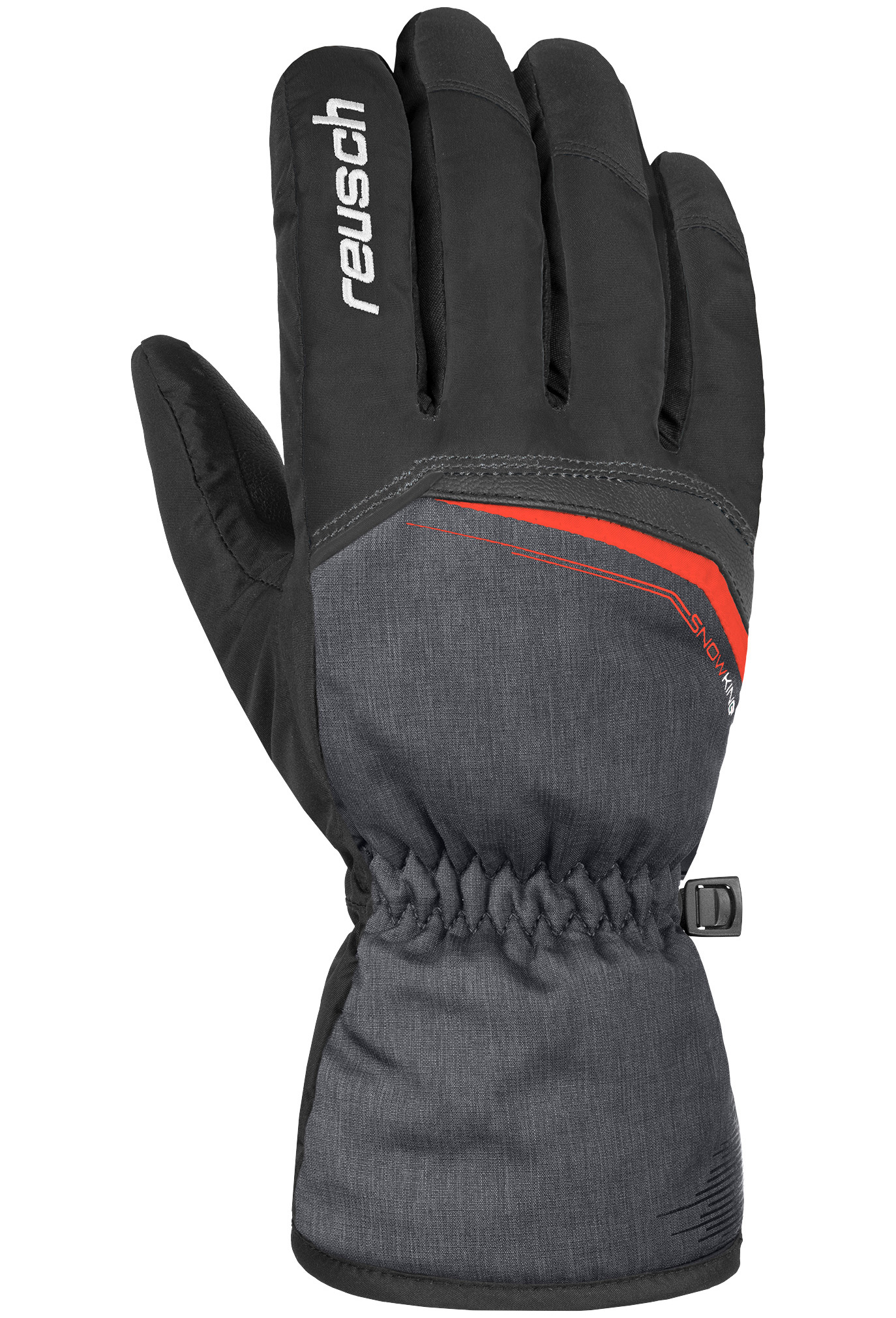 фото Перчатки reusch 2020-21 snow king black/black melange/fire red inch 11