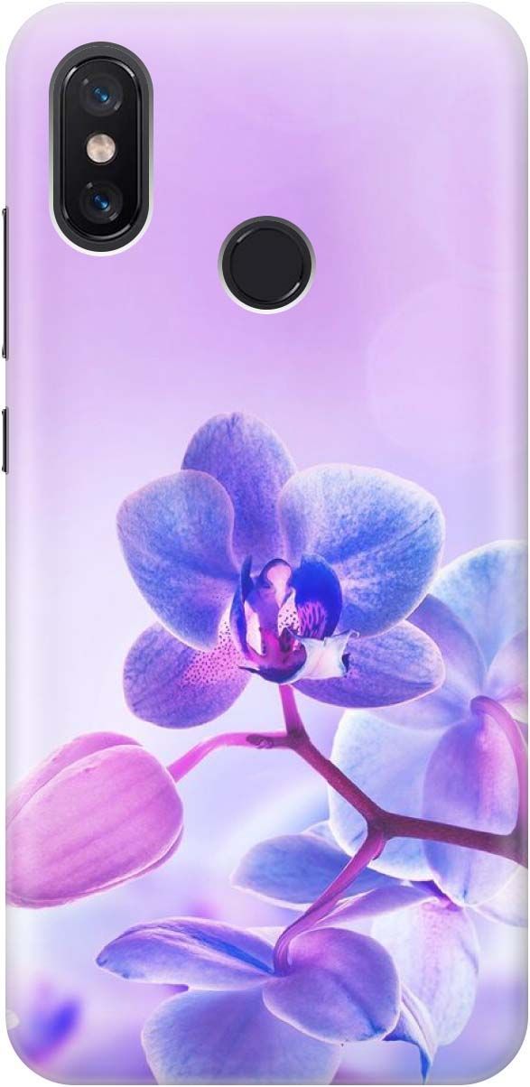 

Силиконовый чехол на Xiaomi Mi 8 "Лиловые орхидеи", Голубой;фиолетовый, 1213