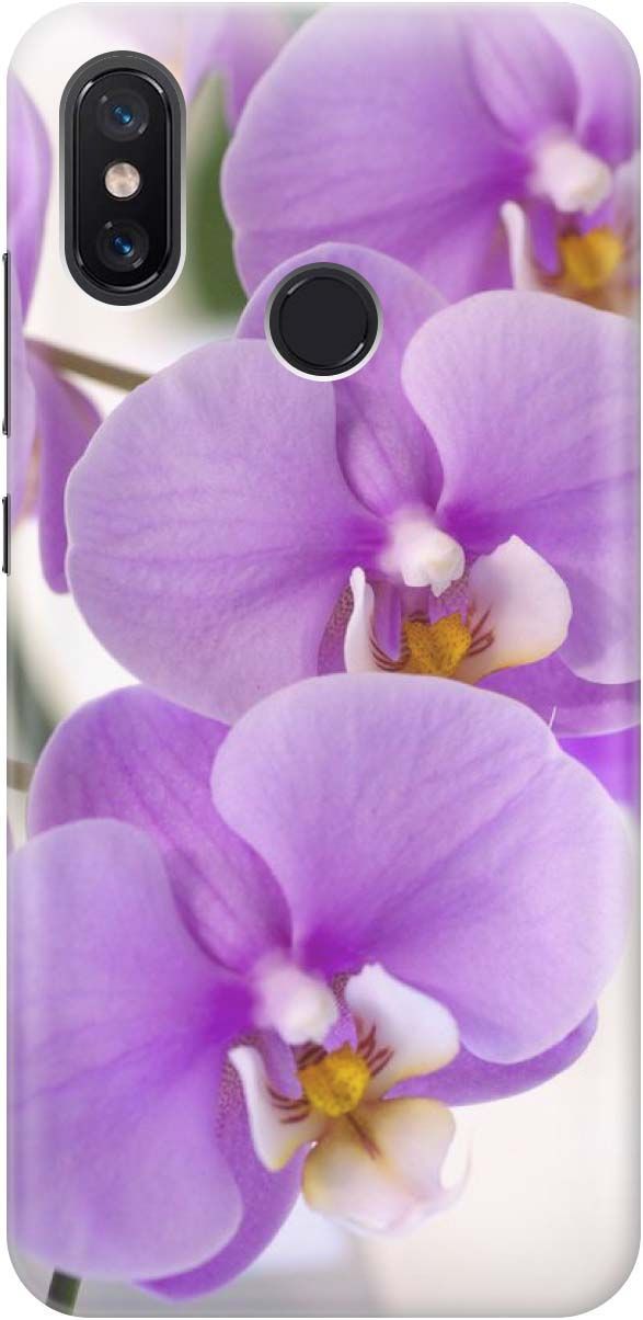 

Силиконовый чехол на Xiaomi Mi 8 "Сиреневые орхидеи", Фиолетовый;серый, 1213