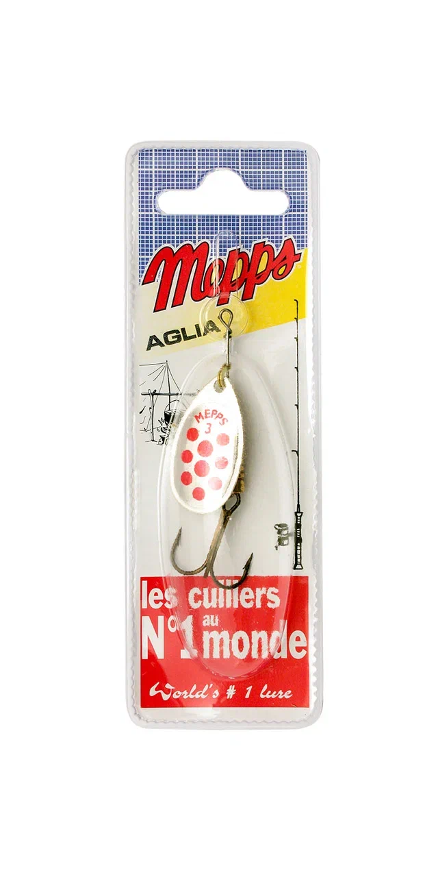 

Блесна вращающаяся Mepps Aglia Pts Rouges AG №3, 6,5 г, блистер, Серебристый;красный