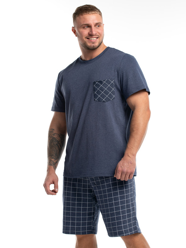 Комплект домашний мужской ModaRu М-002КП синий 50 RU